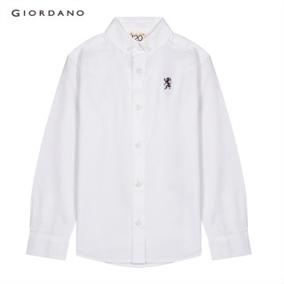 GIORDANO เสื้อเชิ้ตเด็กแขนยาว Juniors Oxford Shirt 03043083