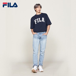  ใหม่เอี่ยม BTS โลโก้ FILAเสื้อยืดผ้าฝ้าย Navy