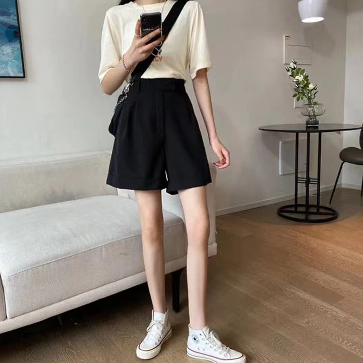 กางเกงขาสั้นผู้หญิง ทรงขากว้าง สไตล์เกาหลี thumbnail 8