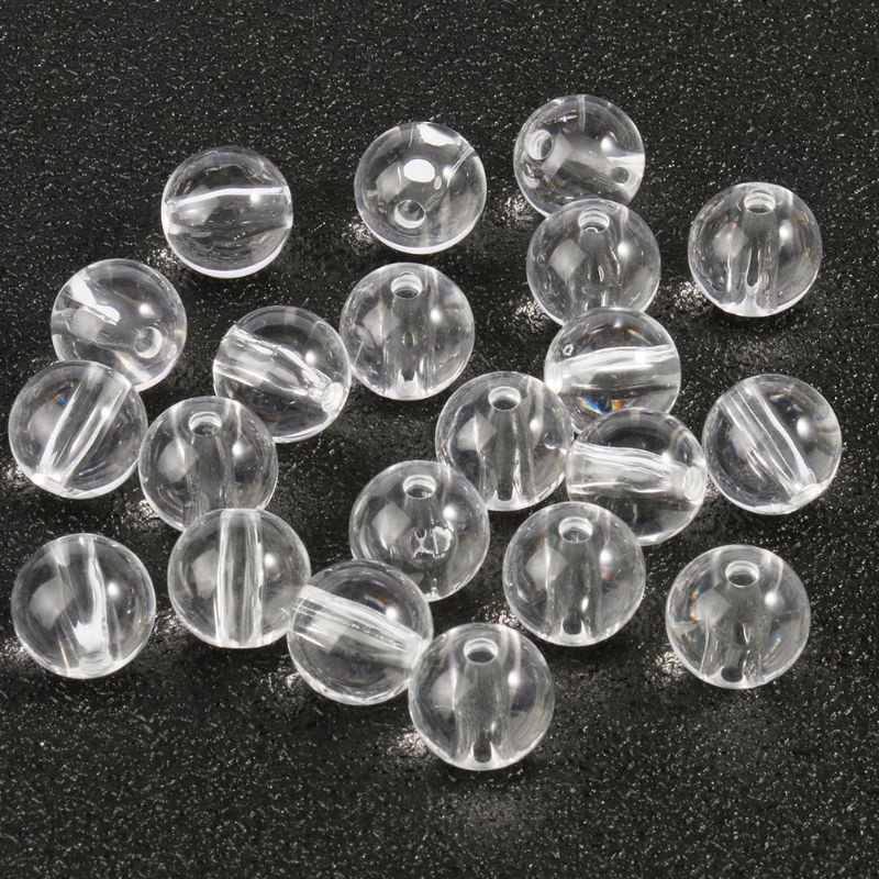 6MM & 8MM ROUND CLEAR GLASS TRANSPARENT BEADS