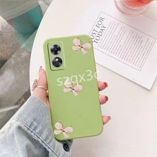 พร้อมส่ง เคสโทรศัพท์มือถือ ซิลิโคนนิ่ม กันกระแทก ลายผีเสื้อ แต่งกลิตเตอร์ สีแคนดี้ เรียบง่าย สําหรับ OPPO A58 A78 4G A98 Reno10 Pro+ Reno 10 Pro 5G