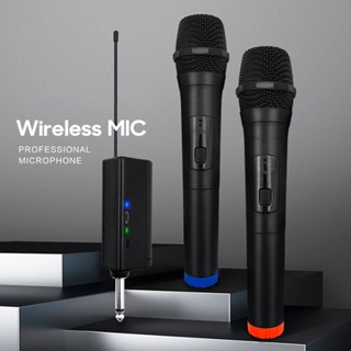 ประสิทธิภาพ 800MHZ Dual Handheld Mic Home Wireless Microphone KTV Family Singing