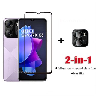 Tecno Spark Go 2023 ฟิล์มกระจกนิรภัย กันรอยหน้าจอ แบบเต็มจอ สําหรับ Tecno Pova 4 Pro 3 Neo 2 Spark 8C 8P 7T 7 Pro 7P 6 Go 2 in 1