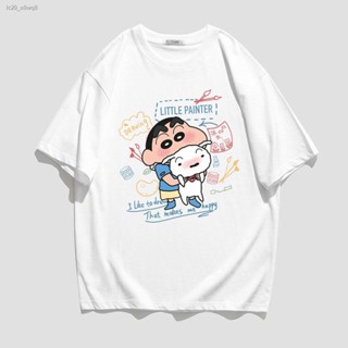 ❃☫▤Crayon Shinchan Anime Printed Cotton Short Sleeve T-Shirt Men s Summer Trend Half Sleeve Teen Stu_12