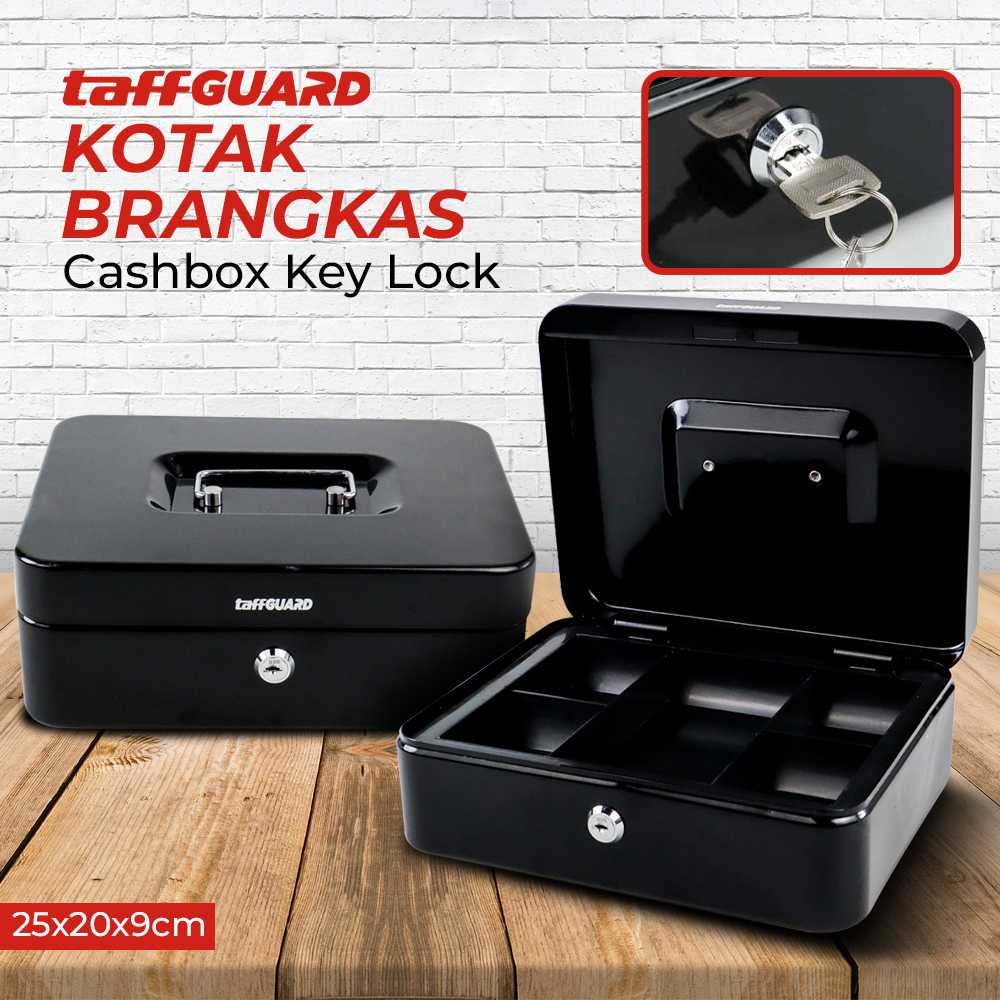 SPCR กล่องเงินสดเอกสาร Safe Cashbox กุญแจล็อค 25x20x9CM HC6J6K