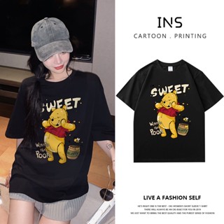 Disney joint Winnie the Pooh t-shirt female summer cartoon loose cute short-sleeved girlfriends dress ins tide moda_03