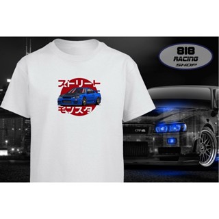 เสื้อยืดผ้าฝ้ายพิมพ์ลายขายดี สตรีทแฟชั่น เสื้อยืด Racing Sport Cars [สีขาว] [NISSAN] [SET 2]คอกลม_02