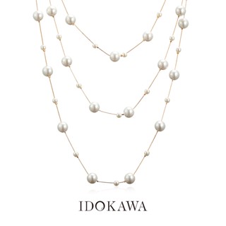 Idokawa สร้อยคอเงิน 925 จี้ไข่มุก สีทอง ขาว หรูหรา สไตล์เรโทร สําหรับครอบครัว NL3009YW