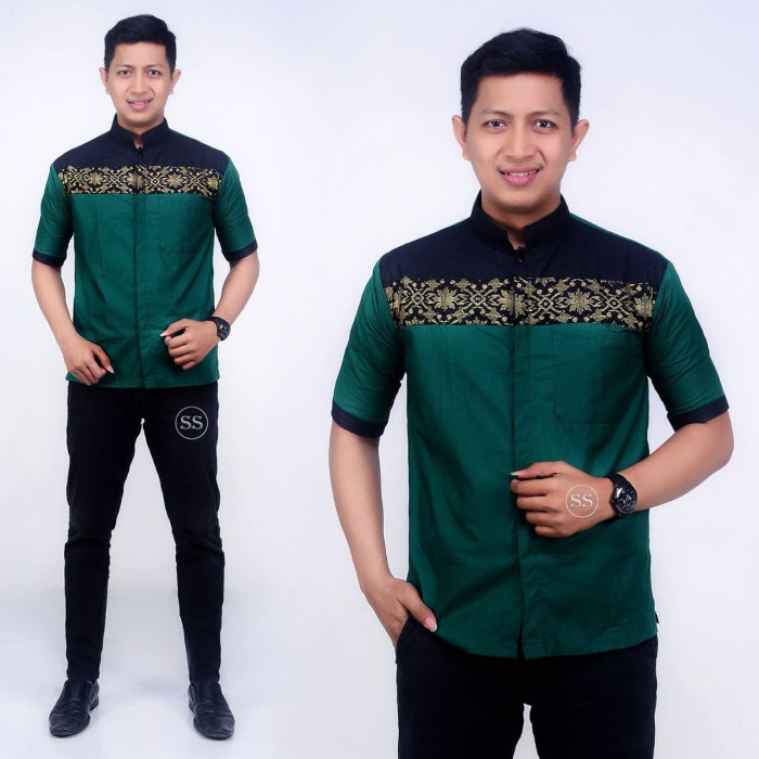 HIJAU KEMEJA ใหม่ล่าสุดกล้ามเนื้อผู้ชาย KOKO เสื้อสีเขียวขวดพร้อมการผสมพันธุ์ - D, L TRENDY คุณภาพสู