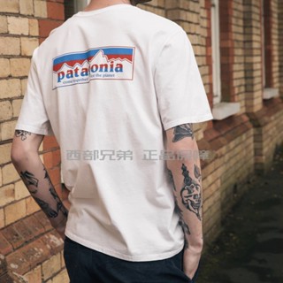 เสื้อยืดแขนสั้นผ้าฝ้ายแท้พิมพ์ลาย Patagonia / Bata สําหรับผู้ชาย 38569