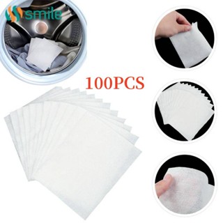 ღ 100Pcs Proof Color Absorption Paper Anti Dyed Cloth Laundry Color Run Remover Color Catcher Grabber Cloth Washing Machine Cleaning Accessories