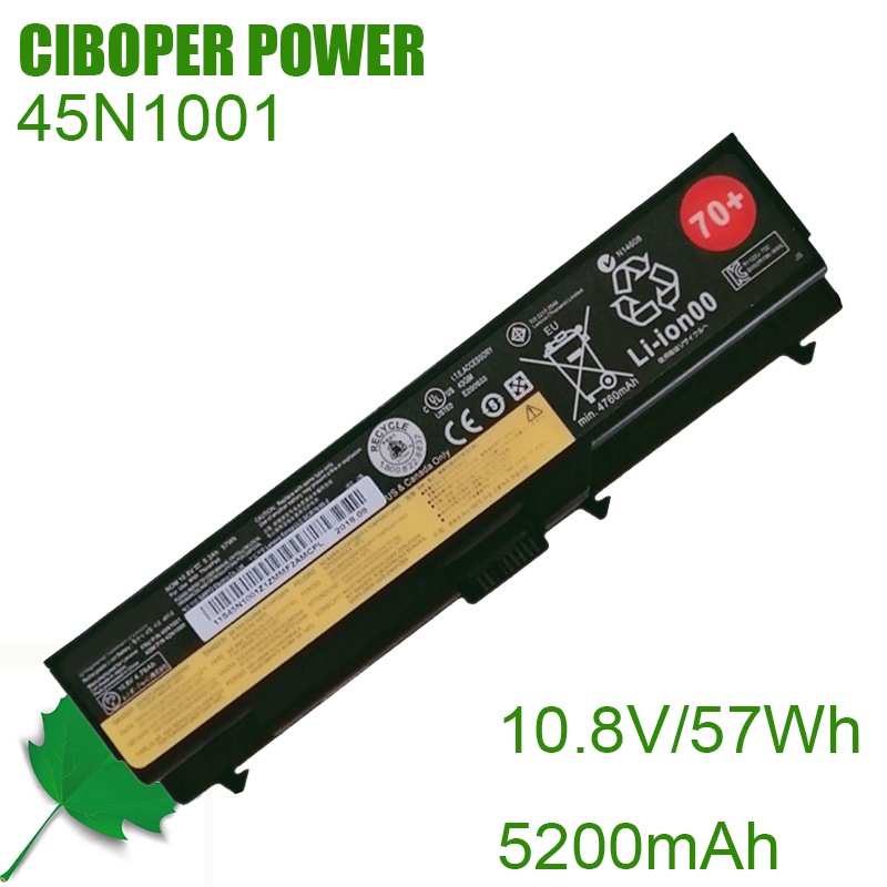 CP ของแท้แบตเตอรี่แล็ปท็อป45N1000 45N1001 10.8V/57วัตต์/5200MAh สำหรับ T430 T430I L430 T530 T530I L5