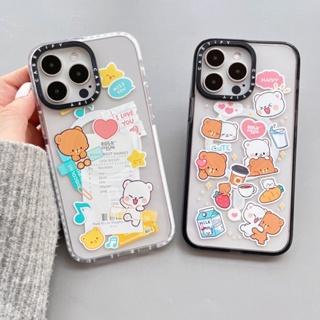 【สติกเกอร์หมีนม】เคสโทรศัพท์มือถืออะคริลิค แม่เหล็ก คุณภาพสูง สําหรับ iPhone 14 Pro max 13 13 Pro max 11 Pro max 14 14Pro 12 12Pro 12 Pro max 13Pro