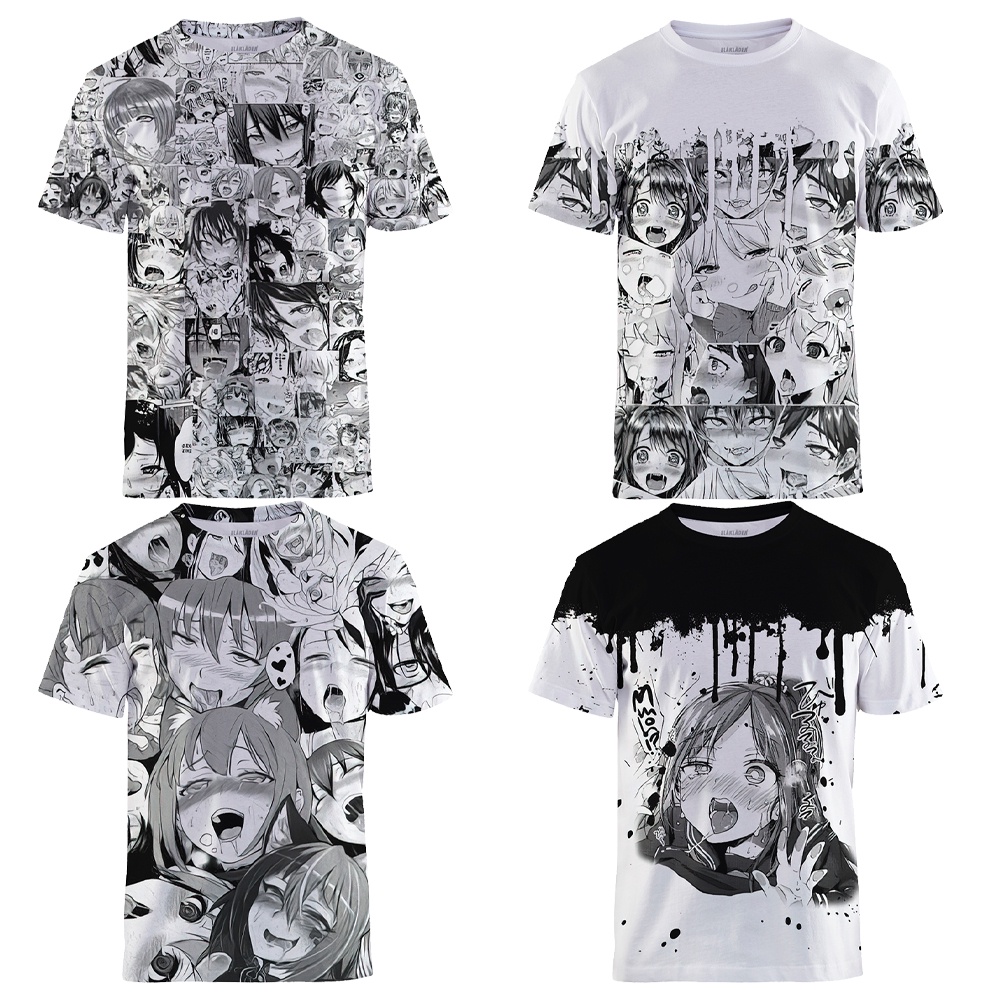 เสื้อยืดแขนสั้น พิมพ์ลายอนิเมะ Ahegao HenTai สําหรับผู้ชาย ไซซ์ (S-5xl) 2023