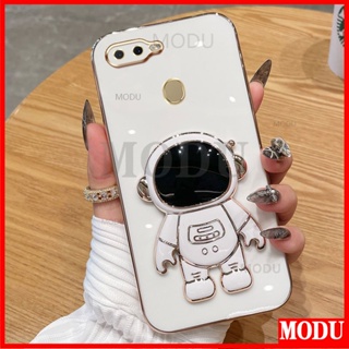 Modu เคสโทรศัพท์มือถือแบบนิ่ม ลายนักบินอวกาศ 3D พร้อมที่ตั้งวาง หรูหรา สําหรับ OPPO A7 A5S A12 A11K