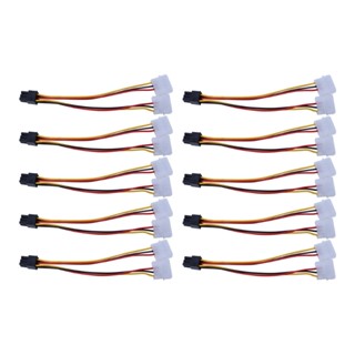 Baby1 One 6-PIn To 2 Molex 4-PIn Pci-express สายเคเบิลอะแดปเตอร์เชื่อมต่อพลังงาน Y