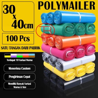 Fumu Plastik Packing Baju 30X40CM / Polymailer Olshop LDPE Glossy Isi 100Pcs Lem Perekat Murah Grosir
