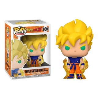 Funko Pop 860 ฟิกเกอร์แอนิเมชั่น: Dragonball - Super Saiyan Goku Dragon Ball Z ของเล่นสําหรับเด็ก