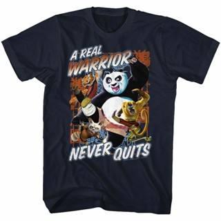 Yilin6 {พร้อมส่ง เสื้อยืดแขนสั้น พิมพ์ลาย Kung Fu Panda Never Quits พลัสไซซ์ พลัสไซซ์ ของขวัญวันเกิด สไตล์อเมริกัน _01