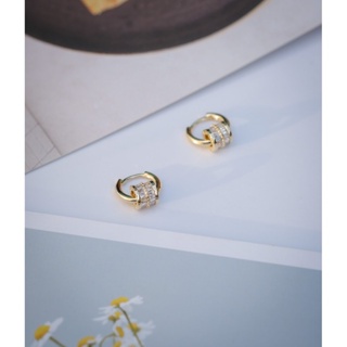 [Earring] LUNE Sofia Ring - โซเฟีย-ริง ต่างหูห่วงกลม มีจี้ประดับด้วยคริสตัลบาแก็ตสีขาว