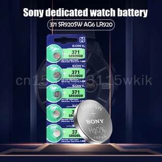 5pcs Sony 371 SR920SW AG6 LR920 370A LR69 SR920 SR69 1.55V 45mAh เงินออกไซด์เครื่องคิดเลขนาฬิกาแบตเตอรี่ MADE IN JAPAN