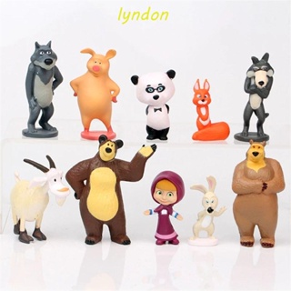 Lyndon โมเดลฟิกเกอร์ PVC รูปหมี Masha and The Bear ขนาด 4-6 ซม. สําหรับตกแต่งบ้าน