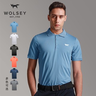 เสื้อโปโลแขนสั้น พิมพ์ลาย Wolsey British Golf แฟชั่นฤดูร้อน สไตล์สปอร์ต สําหรับผู้ชาย