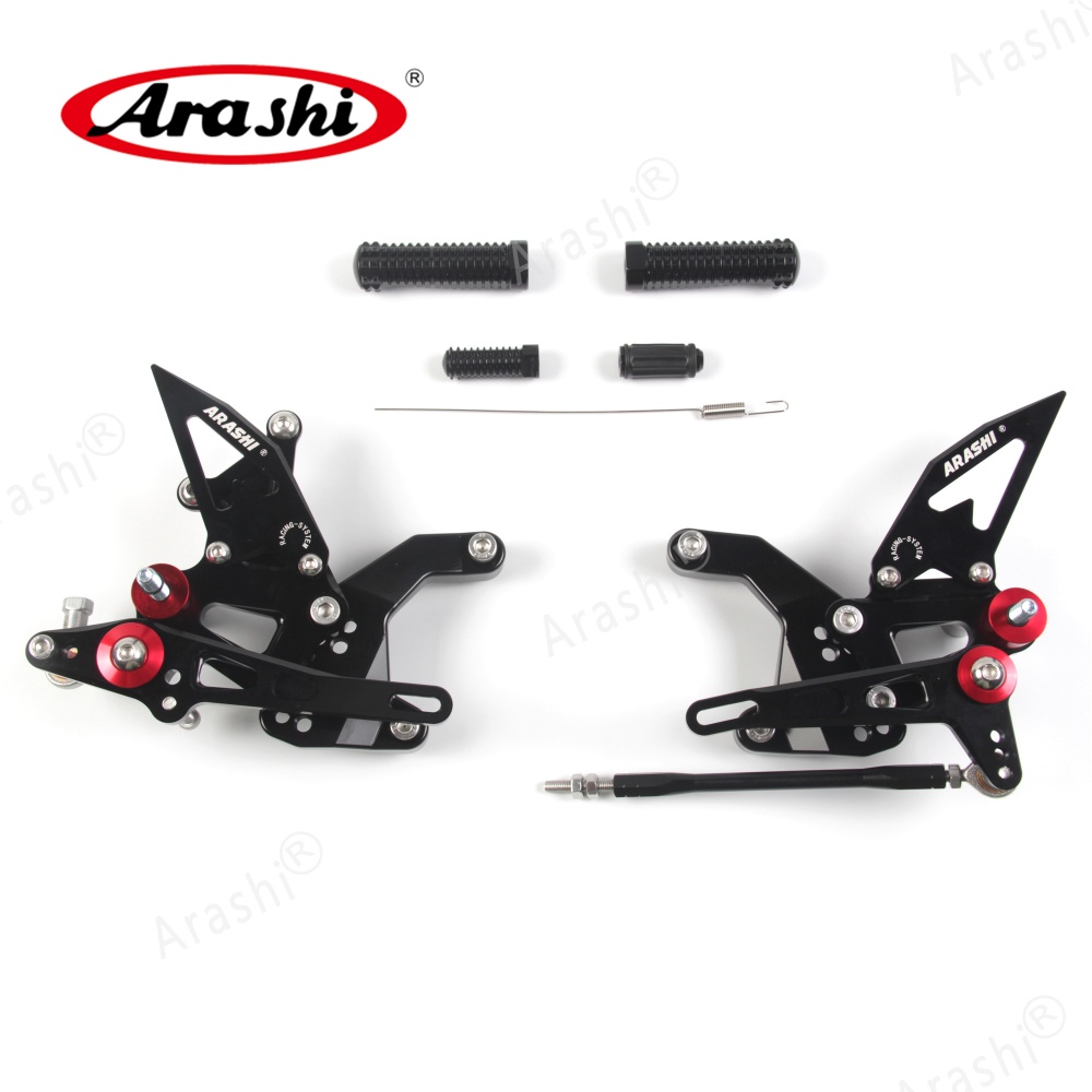 Arashi สําหรับ KAWASAKI Z900 ZR900 1 ชุดรถจักรยานยนต์ CNC ปรับ Rearset Footrest Footpegs Z900 ZR900 