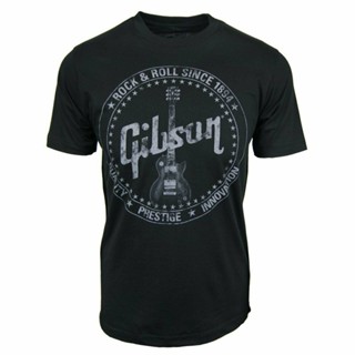 Gibson GUITARS GIBSON GUITARS Guitar (fender) เสื้อยืดคอกลม แขนสั้น ผ้าฝ้าย 100% สําหรับผู้ชาย