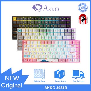 Akko 3084B คีย์บอร์ดเมคคานิคอล ไร้สายบลูทูธ RGB ปลั๊กไฟ