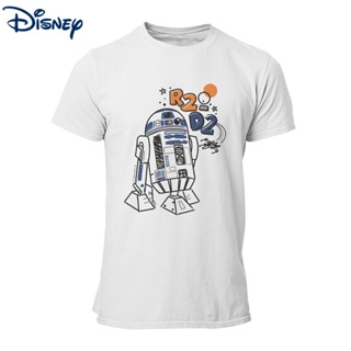 เสื้อยืดแขนสั้น คอกลม ผ้าฝ้ายแท้ พิมพ์ลาย Star Wars R2-D2 สําหรับผู้ชาย