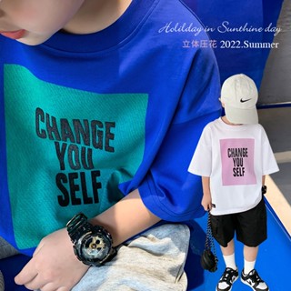 [Baile Little Forest] เสื้อยืดแขนสั้น คอกลม แฟชั่นฤดูร้อน สําหรับเด็กผู้ชาย