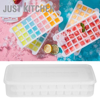  Just Kitchen 64 กริดอาหารเกรดครัวเรือนครัวถาดน้ำแข็งพร้อมฝาปิดกล่อง DIY แม่พิมพ์ก้อนน้ำแข็งสำหรับห้องครัว