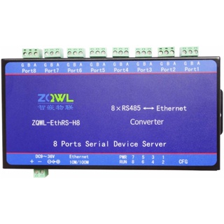 8-way RS485 พอร์ตเซิร์ฟเวอร์อนุกรม / ตัวแปลงเครือข่าย / Modbus TCP เป็น RTU