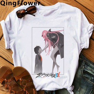 Anime Darling in the Franxx Zero Two Inuyasha Nagatoro women white t shirt casual couple clothes tshirt t-shirt vin_01