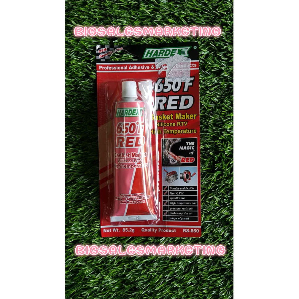 85g HARDEX 650oF เครื่องทําปะเก็นสีแดง กาวซิลิโคน Rtv Hi-Temp (RS-650)