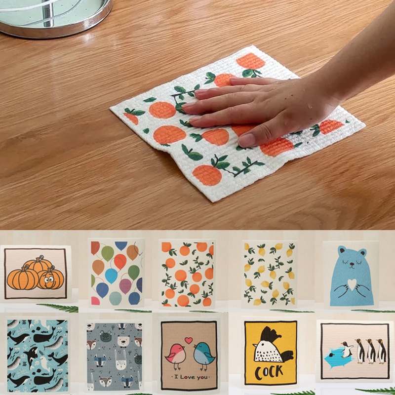 ผ้าเช็ดจาน ผ้าฝ้าย ย่อยสลายได้ ใช้ซ้ําได้ สไตล์เยอรมนี - รูปที่ 2