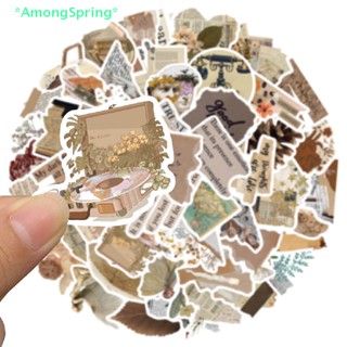 Amongspring&gt; สติกเกอร์ ลายกราฟฟิตี้ สไตล์วินเทจ เรโทร สําหรับตกแต่งสมุดไดอารี่ แพลนเนอร์ กระเป๋าเดินทาง หน้าต่าง 52 ชิ้น