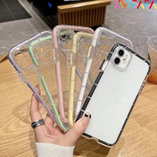 เคสซิลิโคนใส กันกระแทก กรอบสีเรืองแสง หรูหรา สําหรับ iphone x xs xr xsmax iphone 7 8 7plus 8plus