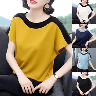 Blouse เสื้อยืดแขนสั้น ทรงหลวม พลัสไซซ์ สําหรับผู้หญิง
