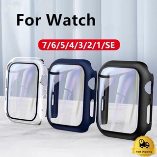 เคส Smart watch 7/8 เคส Smart Watch สายนาฬิกา PC+Glass สายสำหรับ appl watch SEเคสแอปเปิ้ลวอช