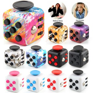 ของเล่น Fidget Cube Spinner หลากสีสัน ช่วยบรรเทาความเครียด สําหรับเด็ก และผู้ใหญ่