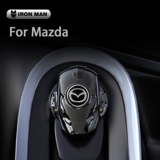 ฝาครอบปุ่มสตาร์ทรถยนต์ แบบปุ่มเดียว หมุนได้ อุปกรณ์เสริม สําหรับ Mazda 3 2 5 CX3 RX8 BT50 323 CX8 CX30 RX7 626 CX7 NX5 CX9