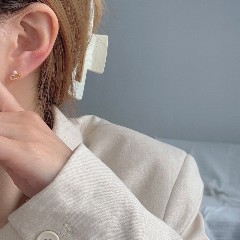 ต่างหูมุก ขนาดเล็ก ไม่ต้องเจาะหู แบบเรียบง่าย - รูปที่ 4