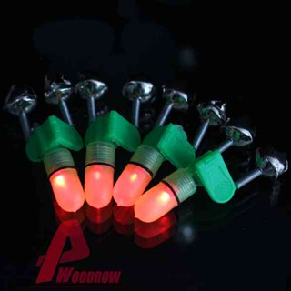 คลิปกระดิ่งเตือนปลากินเบ็ด LED สีแดง สําหรับตกปลา 4 ชิ้น [Woodrow.th]