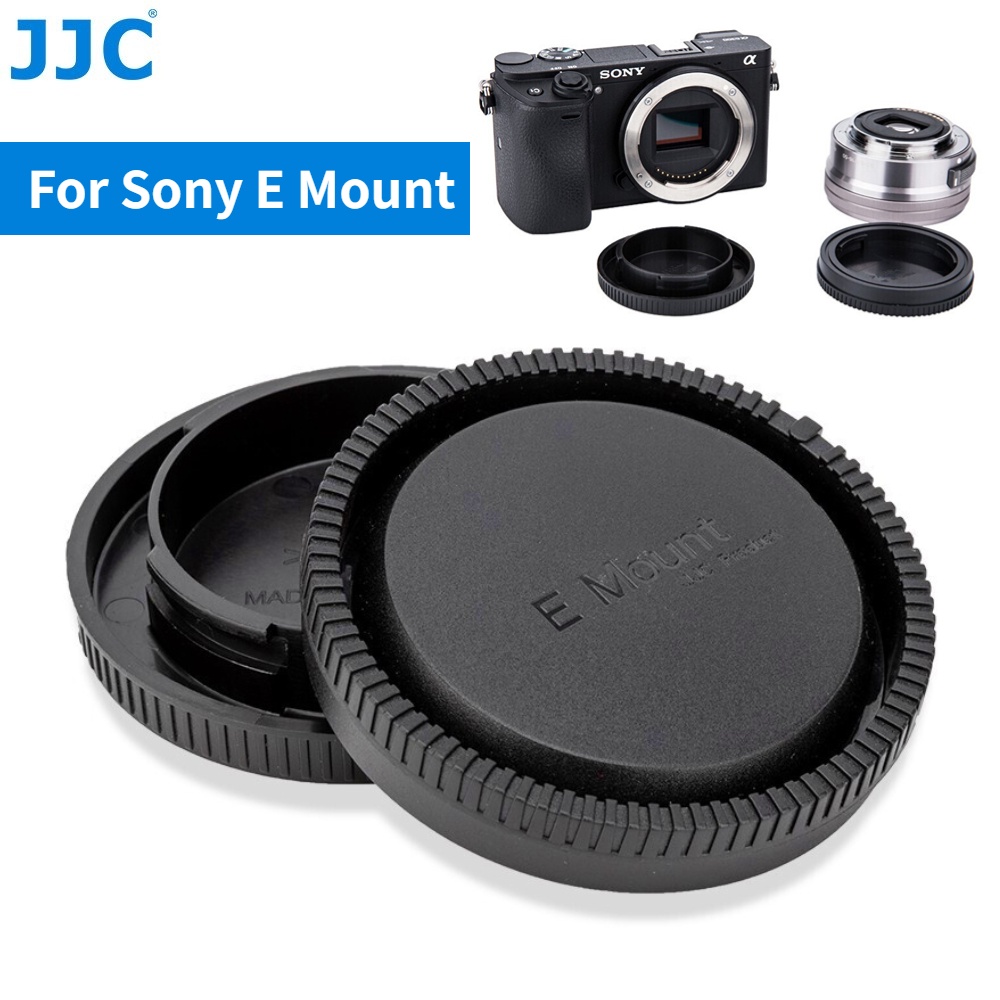 JJC Sony E Mount ฝาครอบกล้อง + ฝาครอบเลนส์ด้านหลังสำหรับ Sony ZV-E10 ZV-E1 a7R V a7 IV a7S III a7C II R a1 a9 a6000 a6100 a6300 a6400 a6500 a6600 a6700 a5000 a5100 FX30 FX3 A77 A99 ZVE10 ZVE1 A7M4 A7M3 A7M2 A7R5 A7R 4 A7R3 A7R2 A7S3 A7S2 A7C2 NEX-7 NEX-6