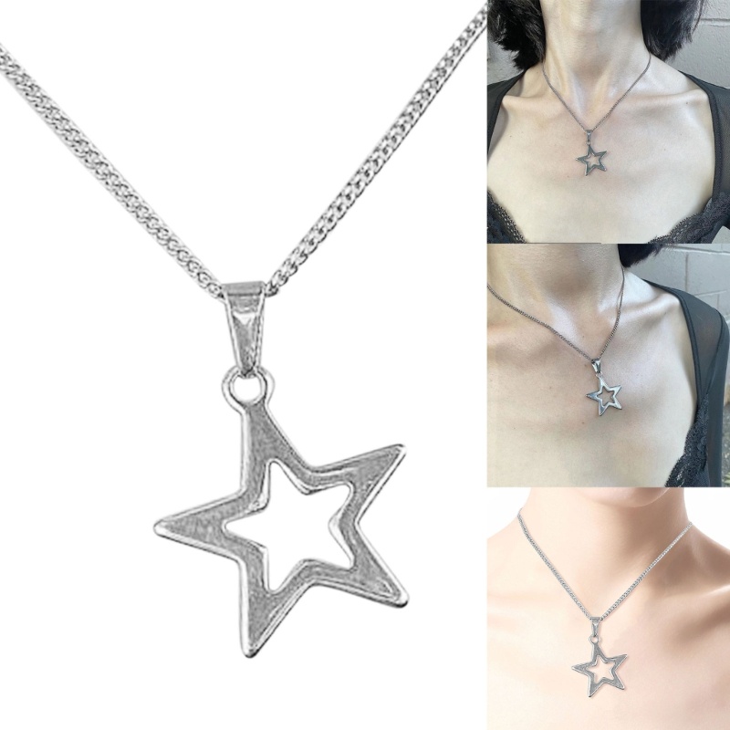 Noe สร้อยคอดาวห้าแฉกหญิงอารมณ์ Niche Net Red Collarbone Chain