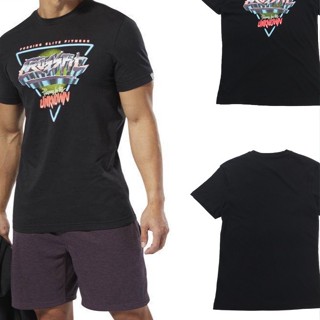 Reebok Reebok Crossfit เสื้อยืดลําลอง สําหรับผู้ชาย ผ้าฝ้าย แขนสั้น พิมพ์ลาย DP6211