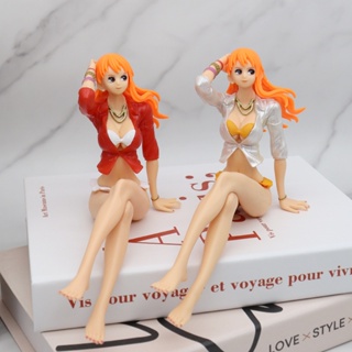 โมเดลฟิกเกอร์ One Piece Charm Nami Sitting Nicole Robin สําหรับตกแต่งรถยนต์