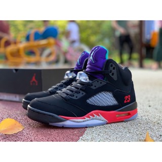 ใหม่ ขายดี รองเท้าบาสเก็ตบอล Air Jordan 5 Retro SE TOP 3 AJ5 CZ1786-001 สีดํา แดง สําหรับผู้ชาย 2023